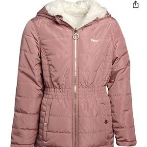 DKNY Reversible Pink Puffer Winter Jacket